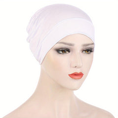 Solid Turban Cap Ruched Headwrap Beanie Chemo Hats