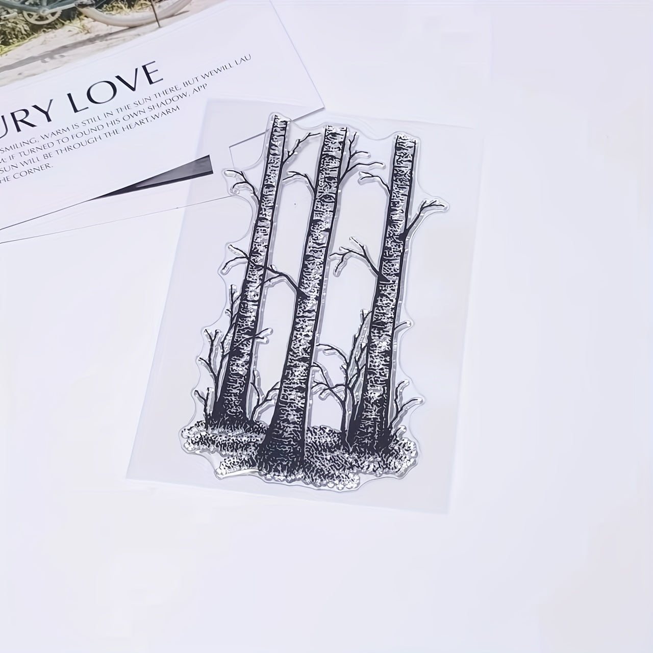 Tree Transparent Stamps for Holiday Card Making Decoration