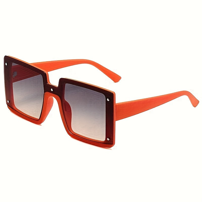 Large Square Sunglasses Casual Block Gradient Glasses UV400