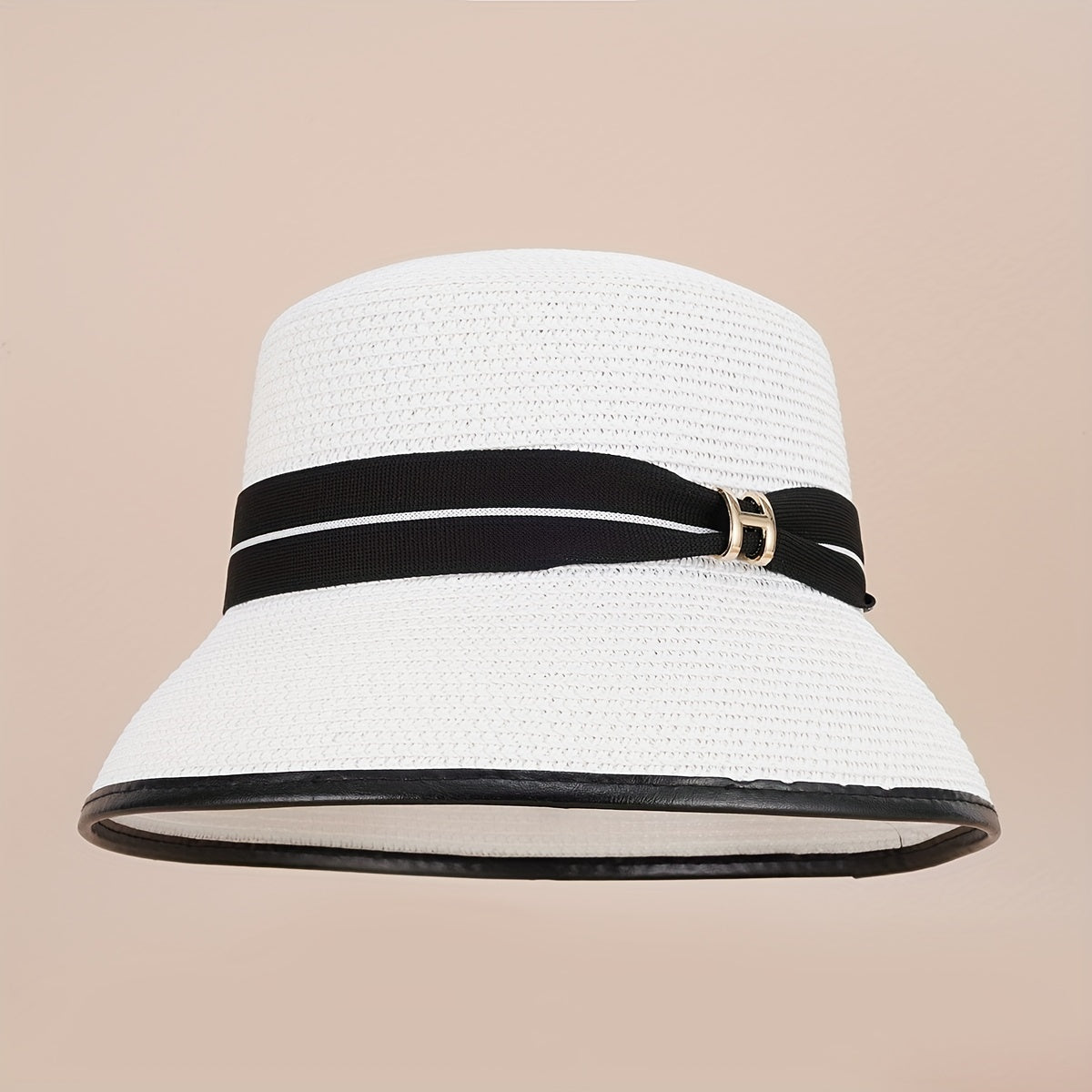 Straw Bucket Hat Strap Decor Classic Sunscreen Basin Hat Women