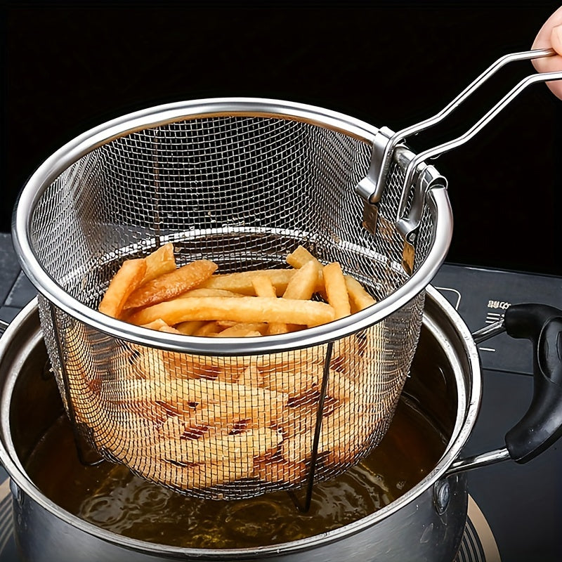 304 Stainless Steel Frying Basket Kitchen Steam Rinse Strain
