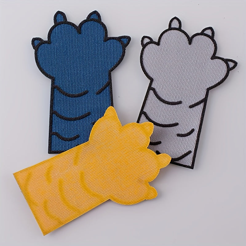 3pcs Dog Paw Cloth Stickers Iron On Sew On Embroidered Applique Patch DIY