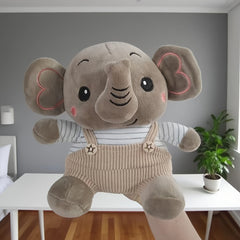 Cute Elephant Plush Toy with Long Trunk, Soft Polyester, Birthday & Holiday Gift