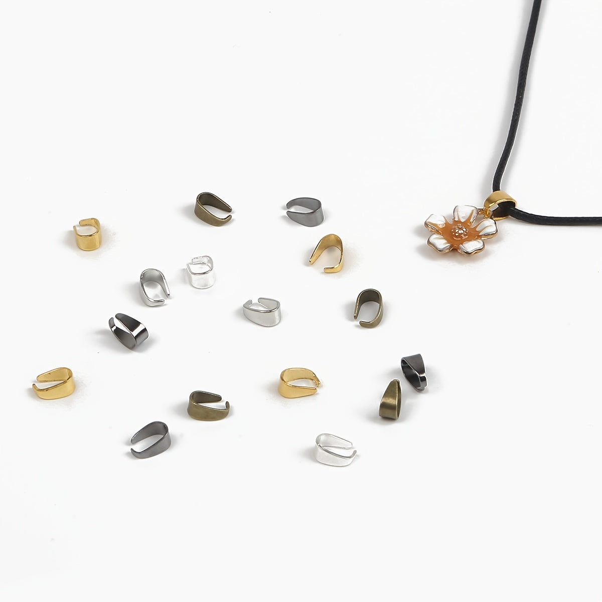 100pcs Iron Melon Seeds Buckle Pinch Clip Bail Pendant Connectors