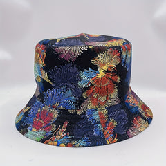 Coral Print Reversible Bucket Hat Cotton Basin Hat for Men Women