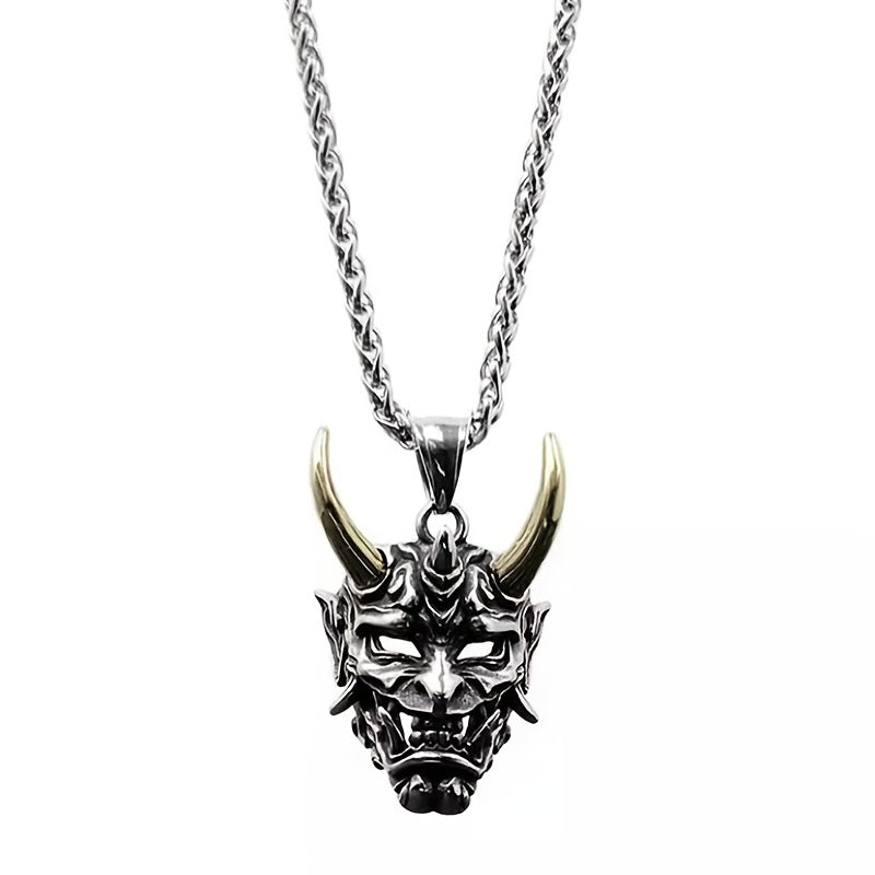 Men's Ghost Monster Mask Pendant Necklace
