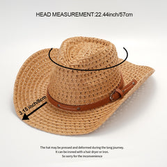 Summer Women Straw Hat Cowboy Hat British Style Beach Fedora