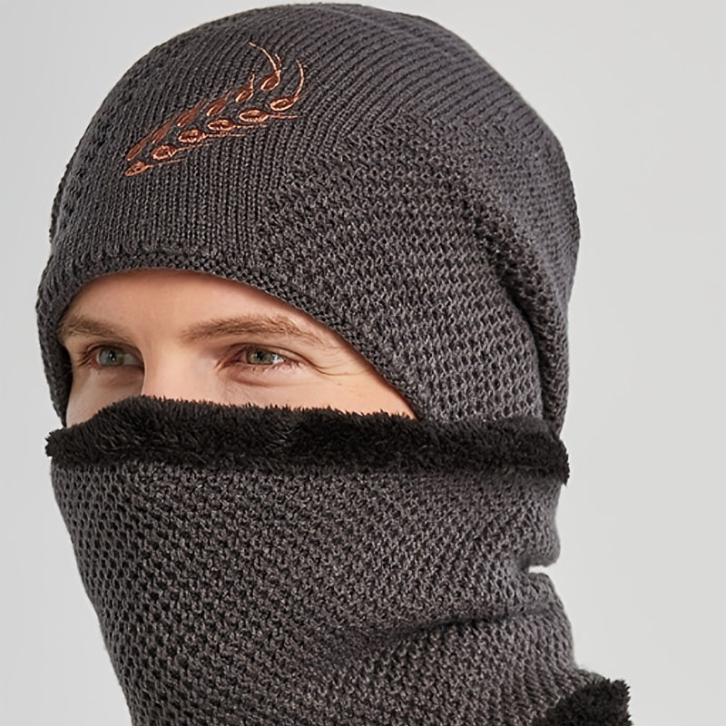 Winter Embroidery Wheat Ear Warm Hat Knitted Wool Hat