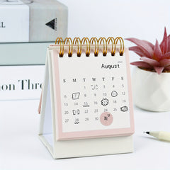 Mini Rose Desk Calendar Pink Rose Pattern