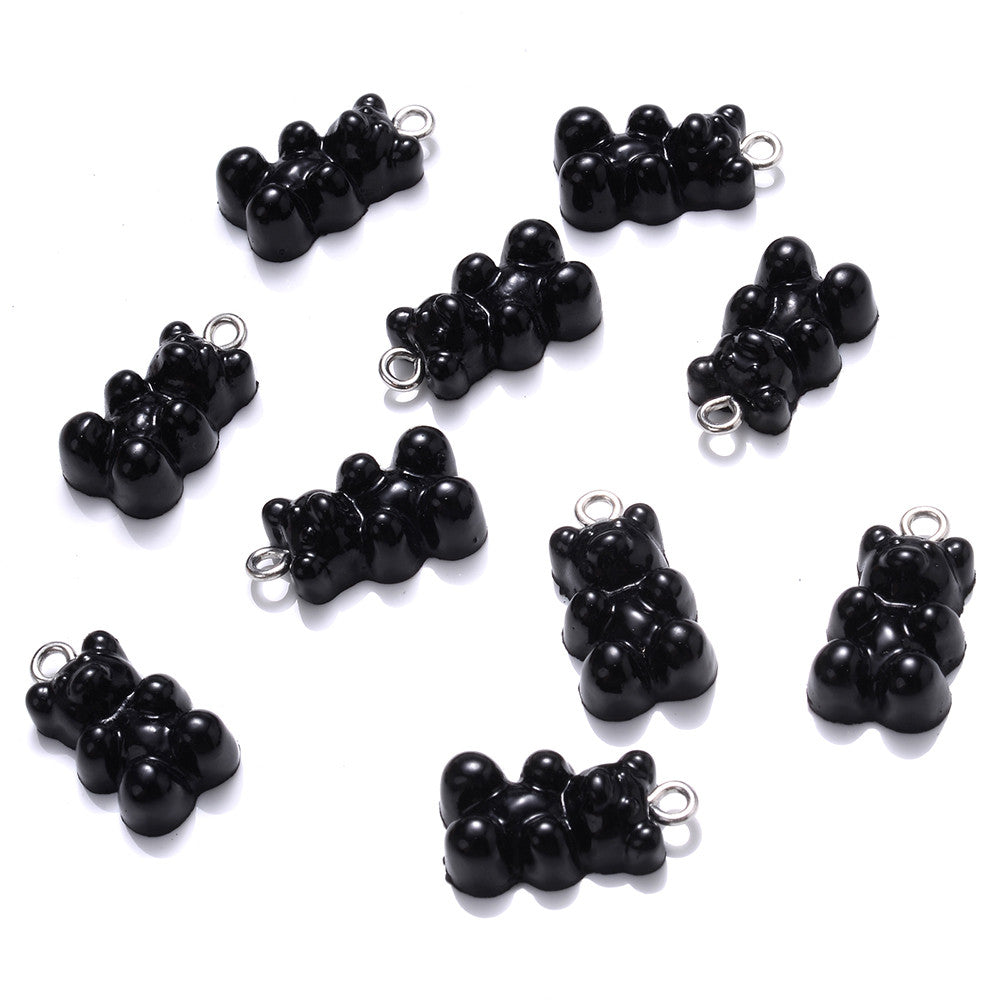 10pcs 10x20mm Bear Charms Acrylic Pendant Jewelry Making Supplies
