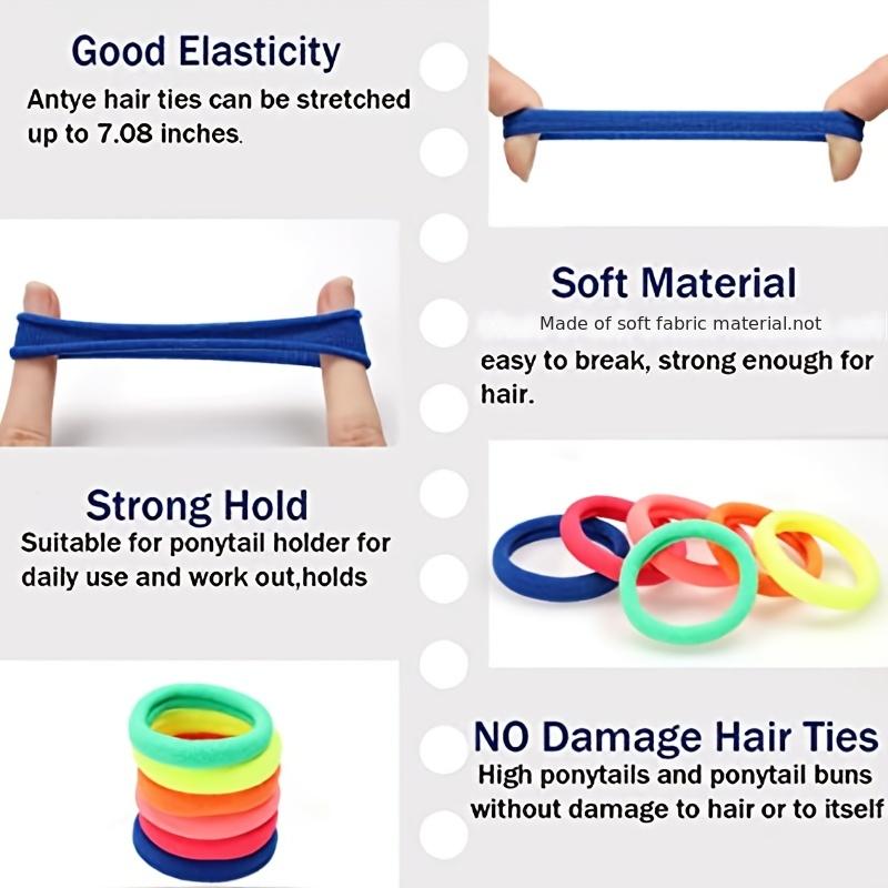 120pcs Thick Hair Ties Band for Women Girls No Damage Ponytail