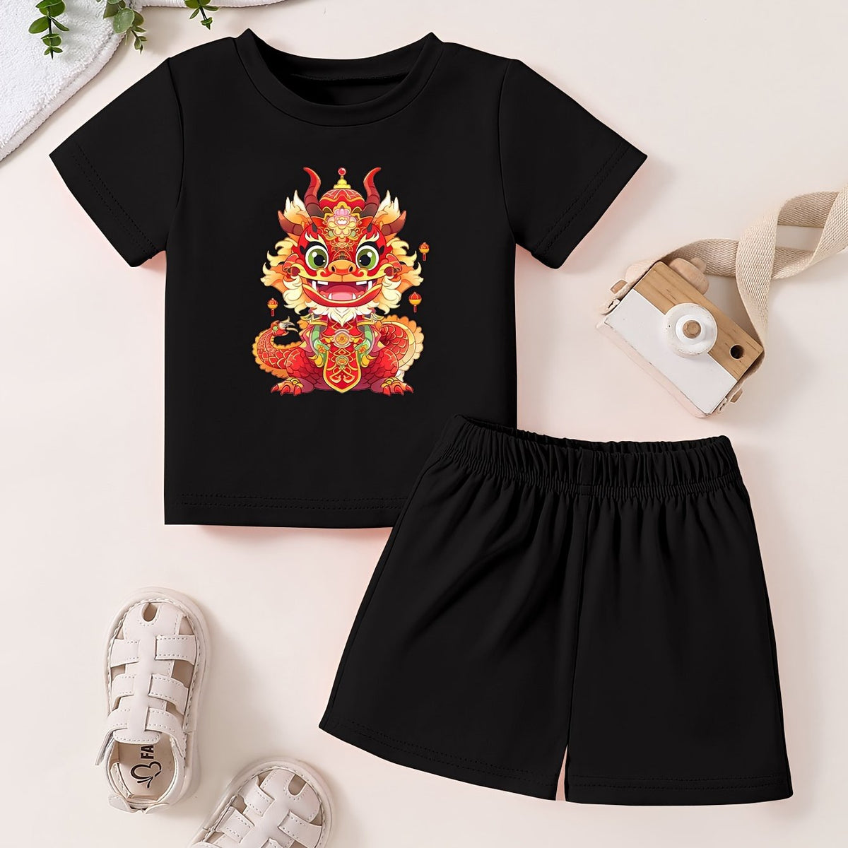 Toddler Kid T-shirt & Pants Cartoon Pattern Cotton Summer Clothing