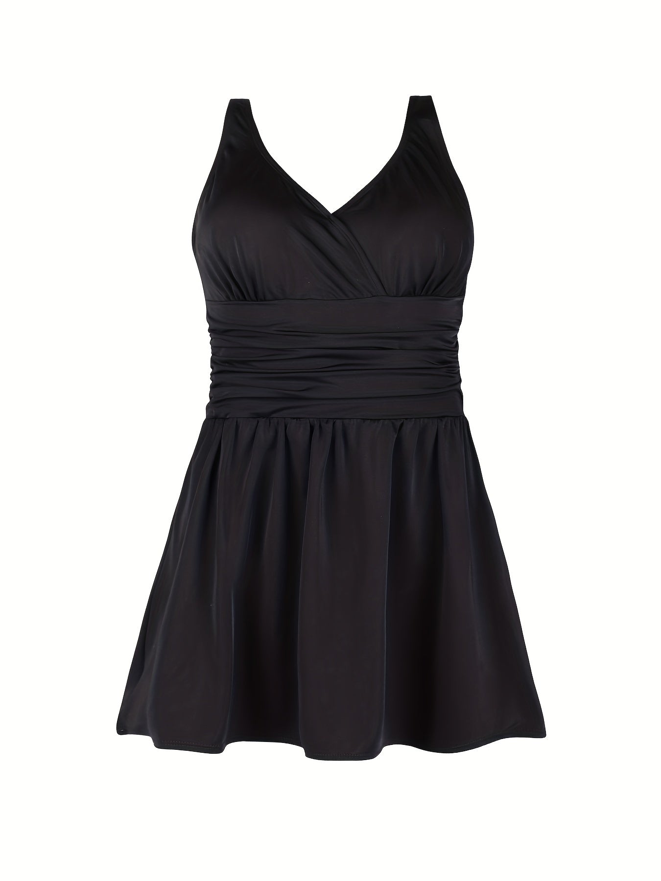  Ruched Surplice Neck One Piece Swimsuit