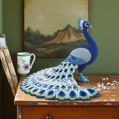 Peacock Building Blocks Model Vibrant & Feather Creative Home Decor