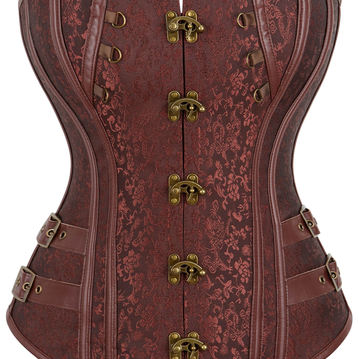 Floral Print Front Hook Corsets Tummy Control Lace Up Bustier