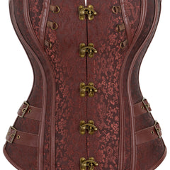 Floral Print Front Hook Corsets Tummy Control Lace Up Bustier