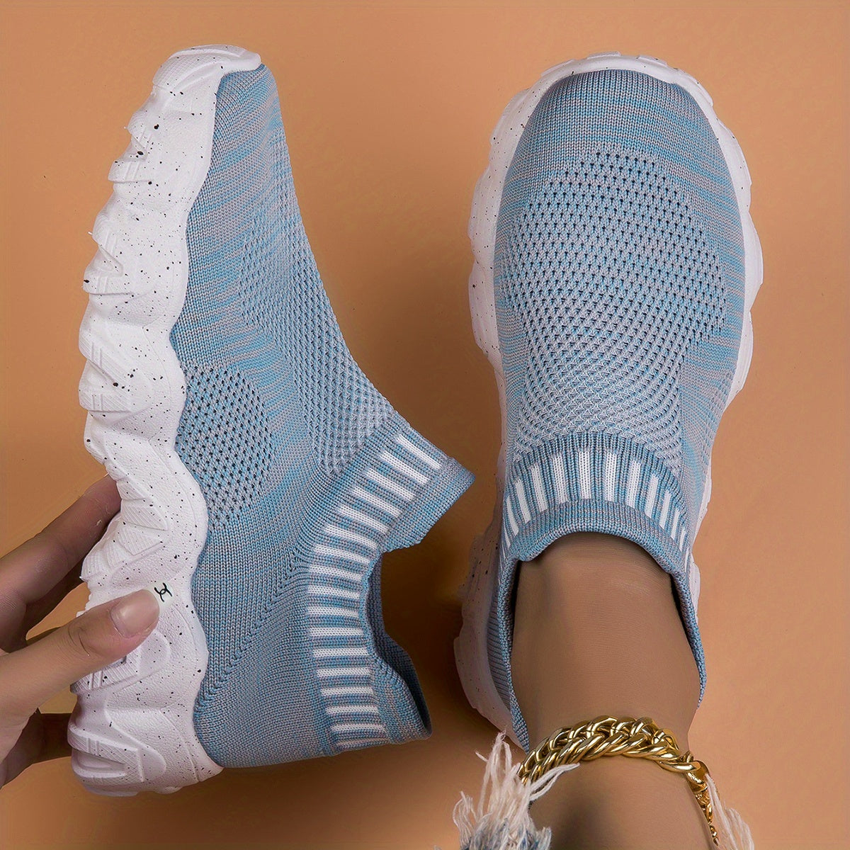Women's Light Woven Socks Sneakers Casual Platform Running Shoes