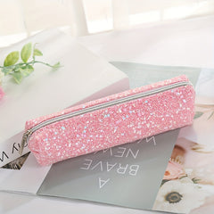 Glitter Powder Pencil Case Oxford Cloth Study Stationery Organizer