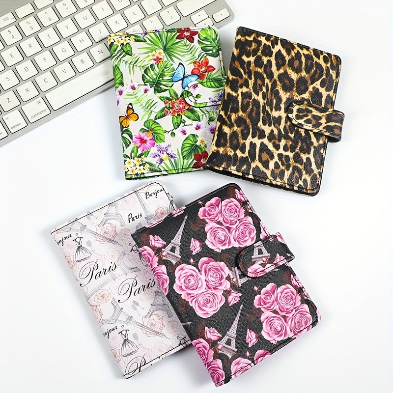 Floral Pattern PU Leather Passport Holder Functional Case