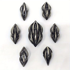 7pcs Metal Hollow Dice Set Polyhedral for Christmas & Halloween