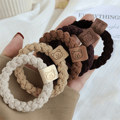 5pcs Braided Hair Elastics Ties Scrunchie Ponytail Holder