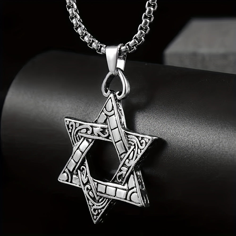 Stainless Steel Necklace Jewelry Hexagon Pendant Necklace Hip hop Punk
