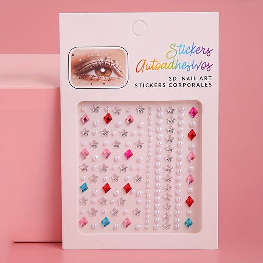 Rhinestone Eye Stickers Pearl Patch Acrylic Decoration Stickers