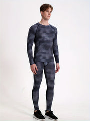 Men's Quick Dry Mesh Top & Leggings Set for Gym Training