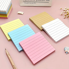 80 Student Grid Cartoon Sticky Notes, Self-adhesive, Horizontal Line Notepad