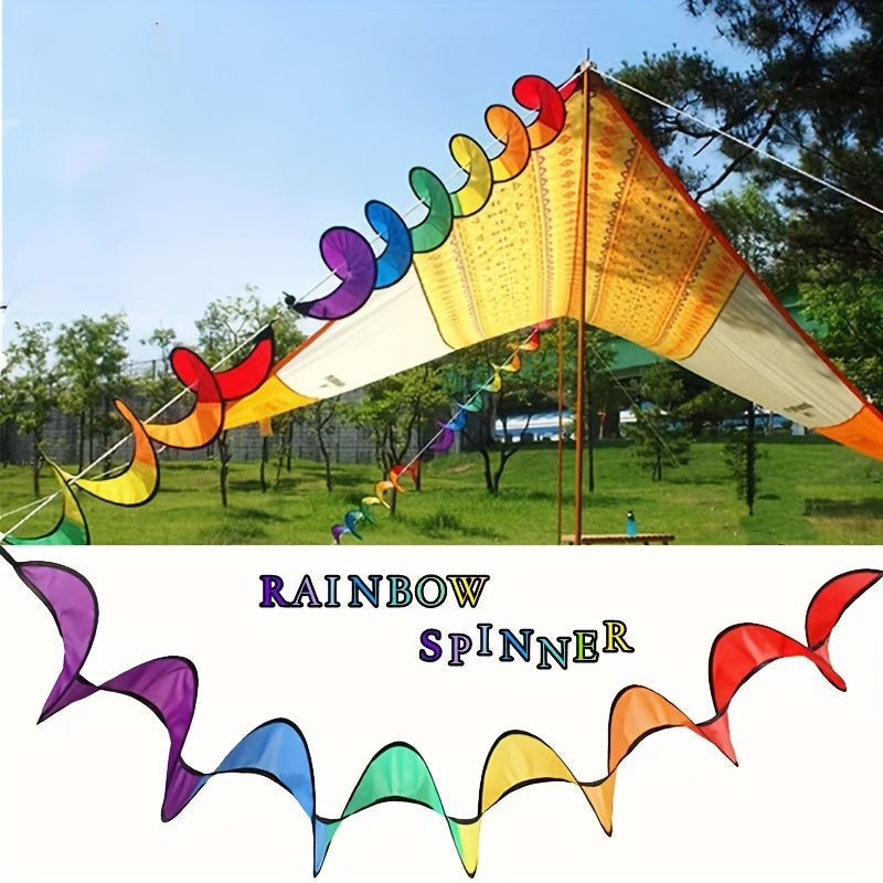 Rainbow Spiral Windmill Windsock Flag Tent Garden Decor Outdoors Toy