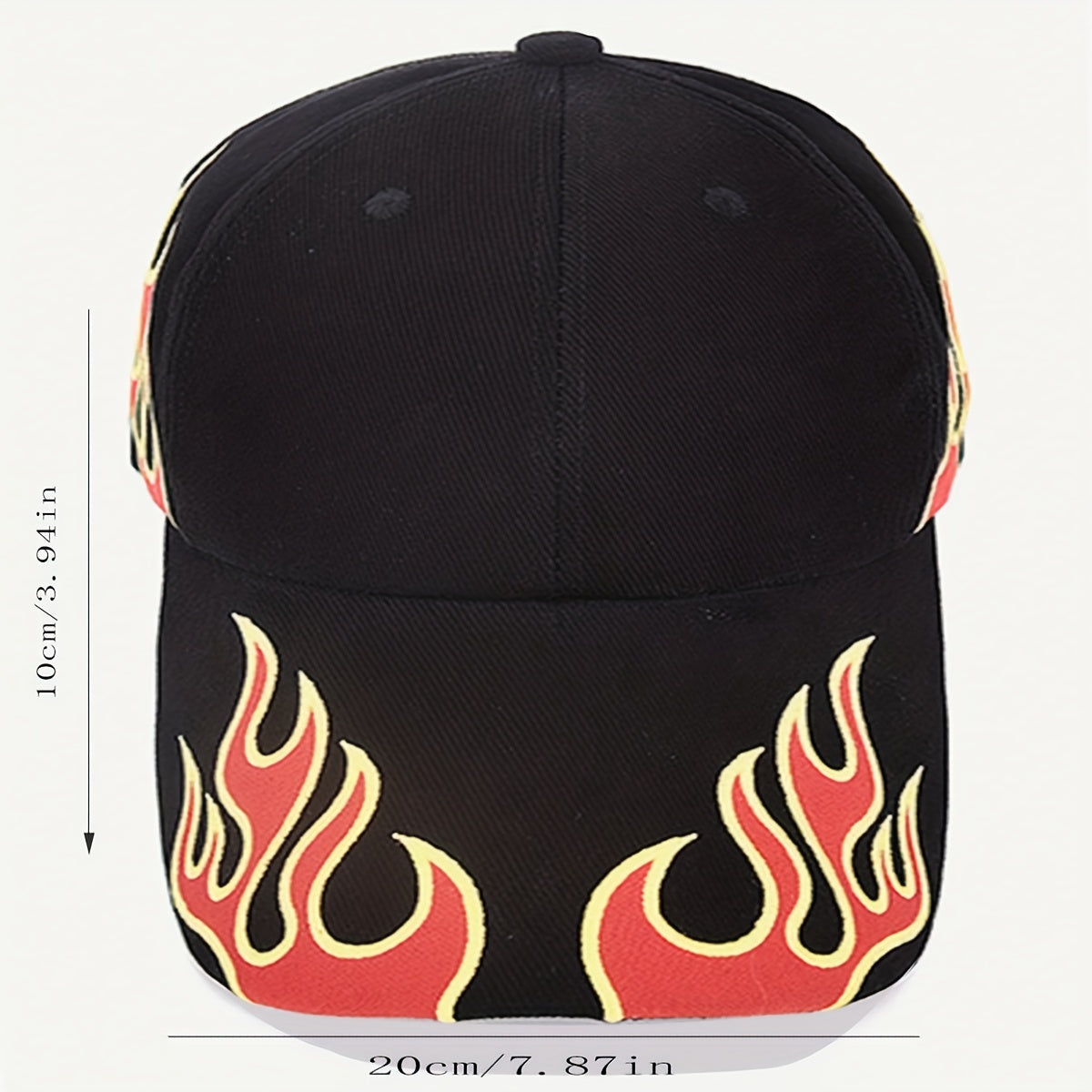 Mesh Flame Embroidered Baseball Cap for Couples