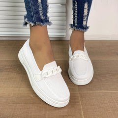 Women's Knit Slip-On Sneakers - Anti Slip Casual Shoes