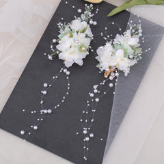 2pcs Flower & Tassel Hair Clip Faux Pearl Barrette Headwear