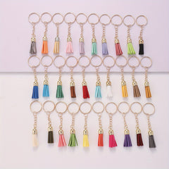 30pcs PU Leather Tassel Keychain Key Ring Bag Charm Favors Ornaments