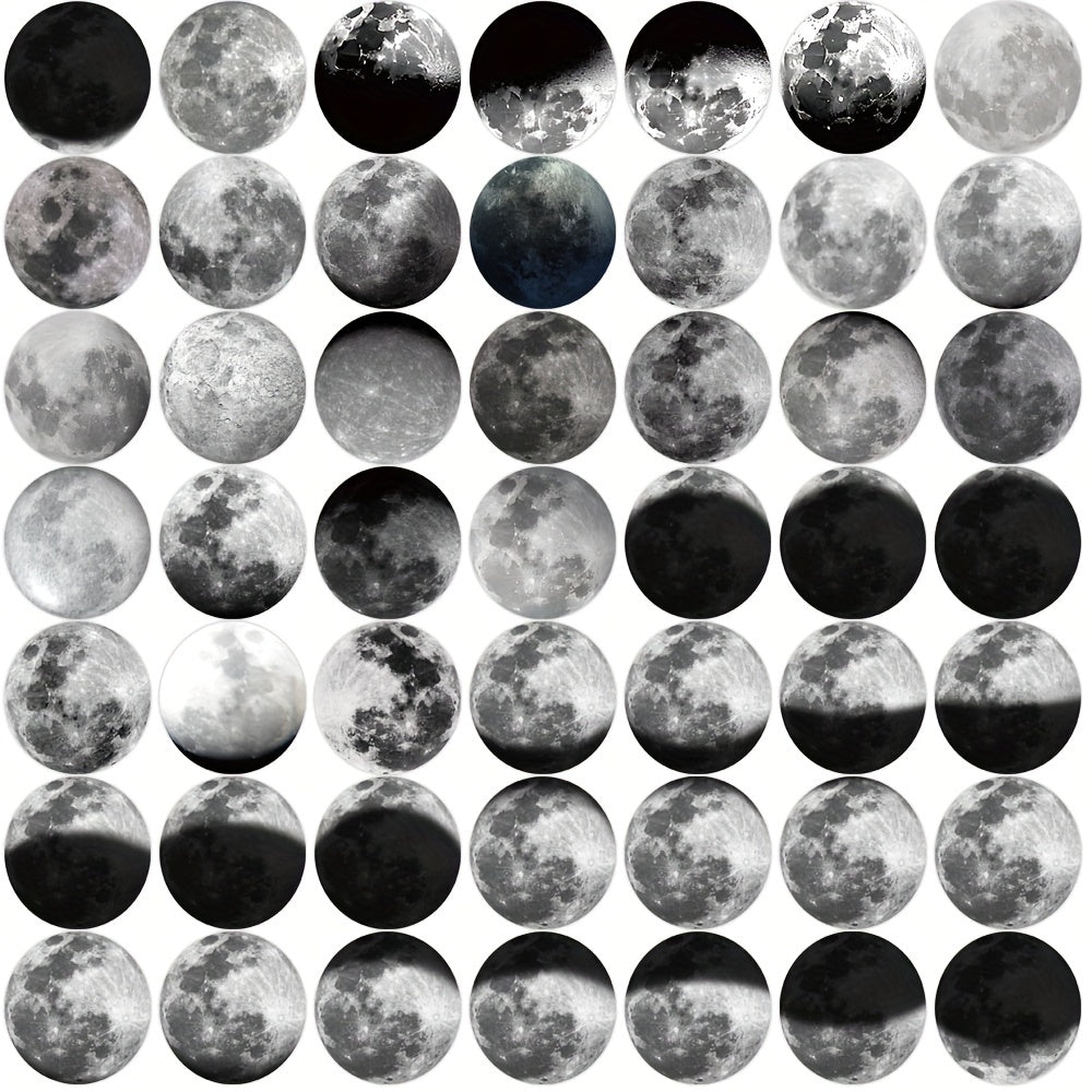 50pcs Moon Phase Series Graffiti Stickers for Motorcycles Laptops Desktops