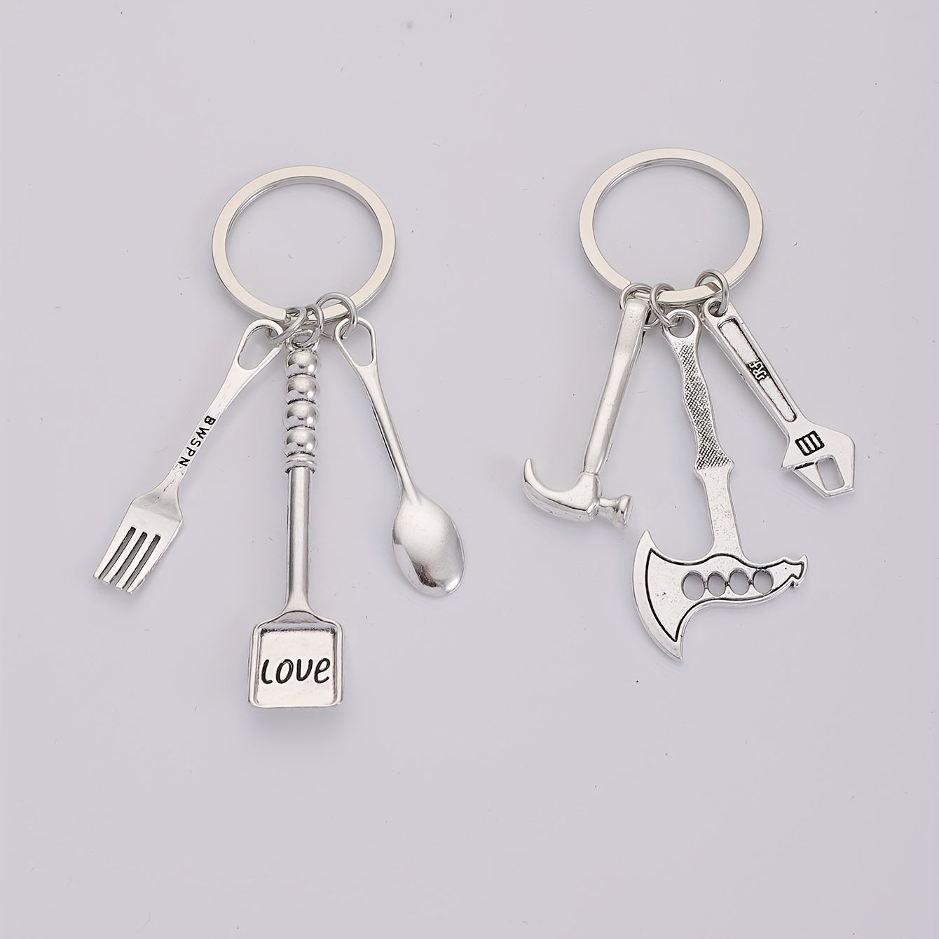 2pcs Alloy Tool Pendant Keychain For Men - Summer Casual Business Pendant