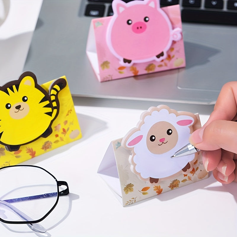 2pcs Cat Shaped Sticky Notes - Fun Cat Style Message Book