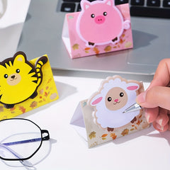 2pcs Cat Shaped Sticky Notes - Fun Cat Style Message Book