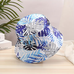 Leaf Print Men's Fisherman Hat Summer Outdoor Sun Protection Wide Brim Hat