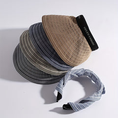 Striped Ponytail Visor Hat Foldable Headband Casual Sun Hats