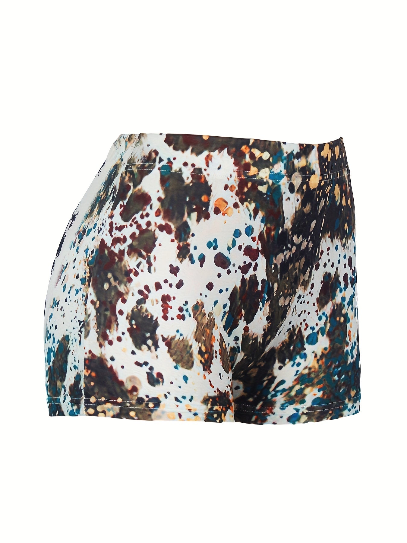 Letter & Car Graphic Print Skinny Shorts Casual Shorts