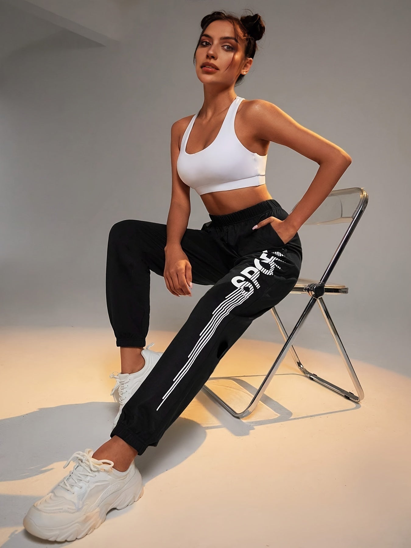 Solid Thickened Casual Pants Women's Athleisure