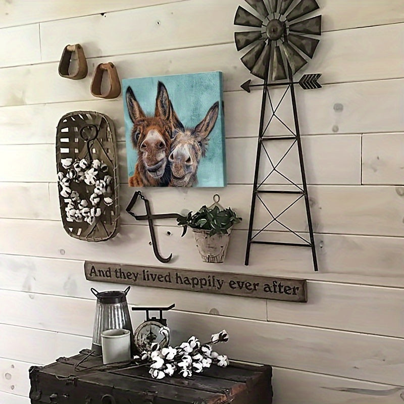 Farmhouse Donkey Canvas Picture Print Fun Animal Wall Decoration Poster