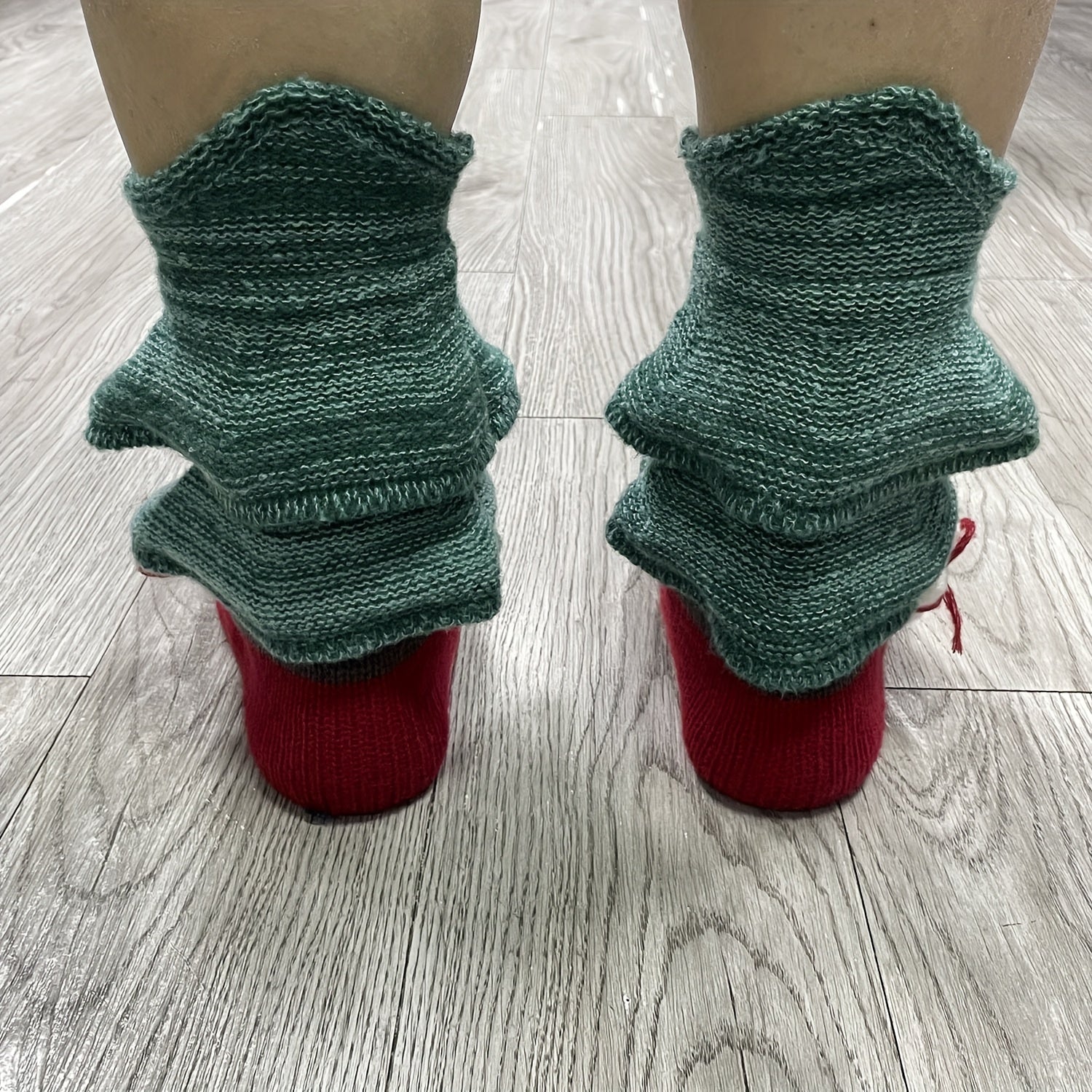 Christmas Colorblock Socks Knitted Women's Stockings