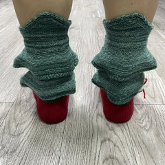 Christmas Colorblock Socks Knitted Women's Stockings