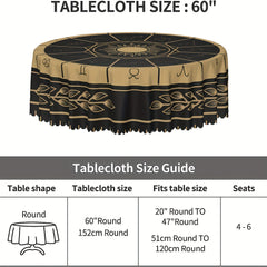 Horoscope Pattern Tarot Tablecloth Waterproof Stain Circle Table Game Cover