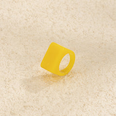 Colorful Square Resin Ring Chunky Stackable Joint Ring