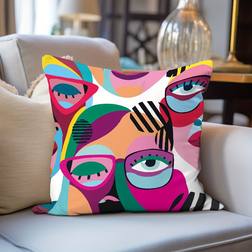 Abstract Lady Figure Throw Pillow Covers