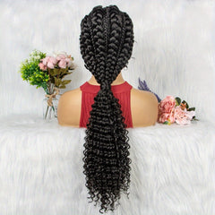Low Ponytail Braid Wig Lace Front Synthetic Wig