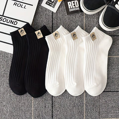 5 Pairs Women's Crew Socks - Comfy & Breathable Low Cut Ankle Stockings